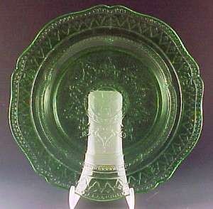 Federal Glass Patrician Spoke Green 9 inch Lunch Plate