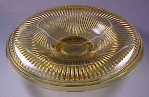 Diamond Glass Adams Rib Amber Depression Glass Console Bowl