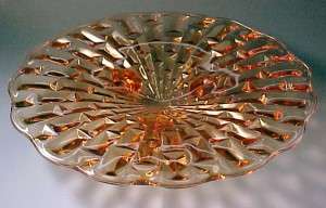 Frances Amber Elegant Depression Glass Cake Plate by Central