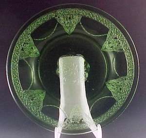 Georgian Lovebirds Green Depression Glass Plate 
