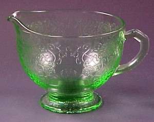Hazel Atlas Florentine #1 Poppy Green Depression Glass Creamer
