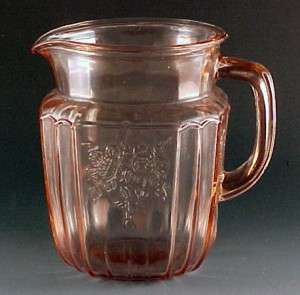 Hocking Mayfair Open Rose Pink Depression Glass Pitcher