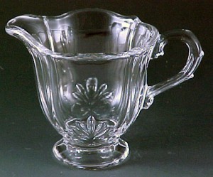 Fostoria Glass Baroque Fluer De Lis Crystal Footed Small Creamer