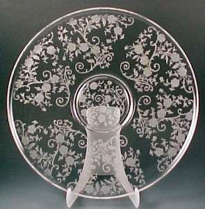 Fostoria Glass Buttercup Etched Crystal Torte Plate