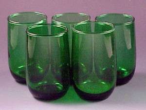 Set of Christmas Green Glasses - Forest Green Juice Tumblers Set of Christmas Green Glasses - Forest Green Juice Tumblers
