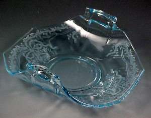 Fostoria Glass June Azure Blue Two-Handled Bon Bon