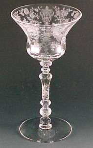 Vintage Etched Crystal Stemware - Rose Point Cocktail