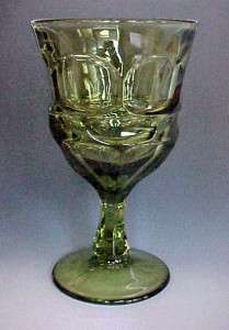 Fostoria Glass Argus Green Water Goblet