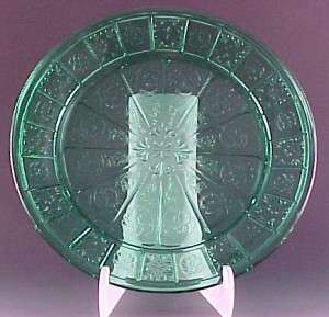 Doric & Pansy Teal Depression Glass Salad Plate