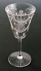 Fostoria Glass Garland Etched Crystal Wine Vintage Stemware