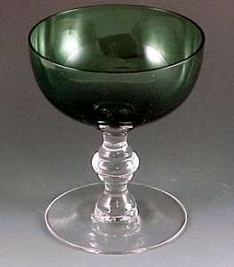 Tiffin Glass Killarney Green and Crystal Champagne Sherbet