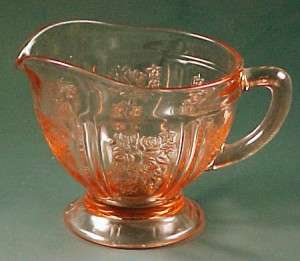 Sharon Cabbage Rose Pink Depression Glass Creamer