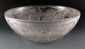 Duncan Millder Sandwich Glass 10 inch Deep Fruit Bowl