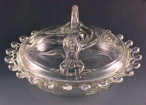Heisey Glass Lariat Crystal Caramel Candy Box