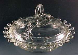 Heisey Glass Lariat Crystal Caramel Dish