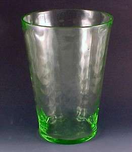 Fostoria Glass Loop Optic Green Flip Vase