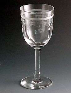 Etched Drops & Bands Etched Vintage Crystal Stemware