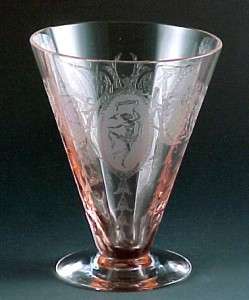 Tiffin Classic Etched Pink Elegant Depression Glass Tumbler
