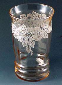 Dogwood Pink Depression Glass Tumbler 