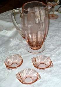 Tiffin Classic Pitcher Heisey Twist Nut Cups