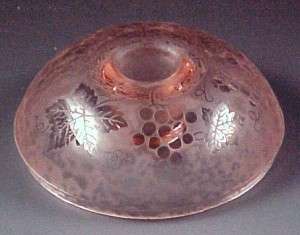Fostoria Glass Grape Brocade Etched Orchid Candleholder