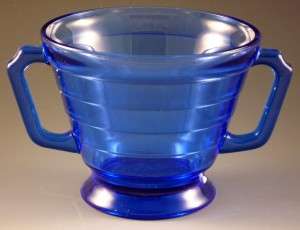 Moderntone Cobalt Blue Depression Glass Sugar
