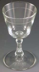 Libbey Glass Single Line Etched Goblet Vintage Stemware