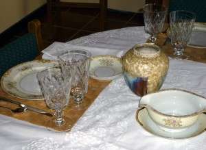 Tuillerie China Made in Japan Dinnerware and Duncan Miller Kohinoor Goblets