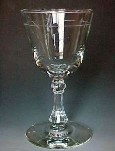 Libbey Glass Crystal Single Etched Line Stem Libbey Glass Crystal Single Etched Line Stem