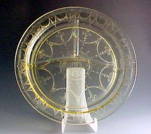 Cameo Topaz Yellow Depression Glass Grill Plate