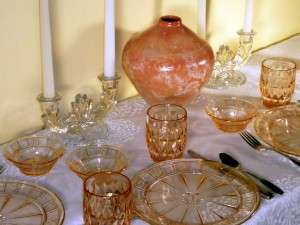 Doric and Windsor Pink Glass Place Setting