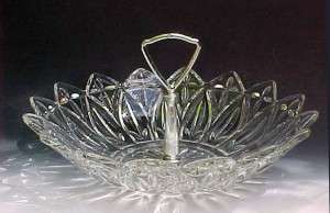 Petal Crystal Bowl Handled Tidbit Federal Glass Petal Crystal Bowl Handled Tidbit Federal Glass