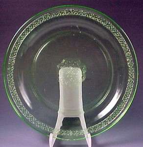 Georgian Lovebirds Green Depression Glass Dinner Plate