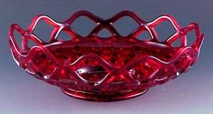 Ruby Laced Edge Nappy from Imperial Glass Ruby Laced Edge Nappy from Imperial Glass