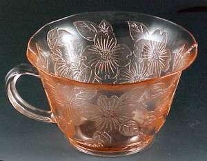 Dogwood Pink Depression Glass Cup Dogwood Pink Depression Glass Cup