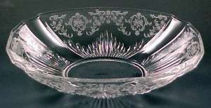 Fostoria Glass Navarre Etched Oval Flame Bowl Fostoria Glass Navarre Etched Oval Flame Bowl