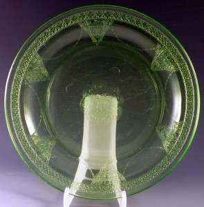 Georgian Green Depression Glass Dinner Plate