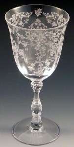 Fostoria Corsage Etched Crystal Water Goblet Stemware | eBay