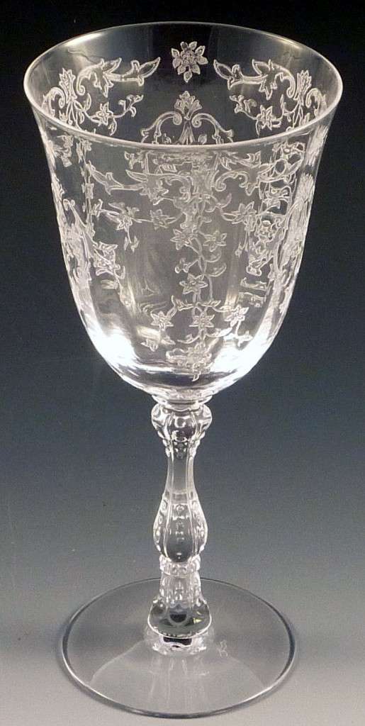 Fostoria Glass Navarre Etched Crystal Claret Wine Goblet
