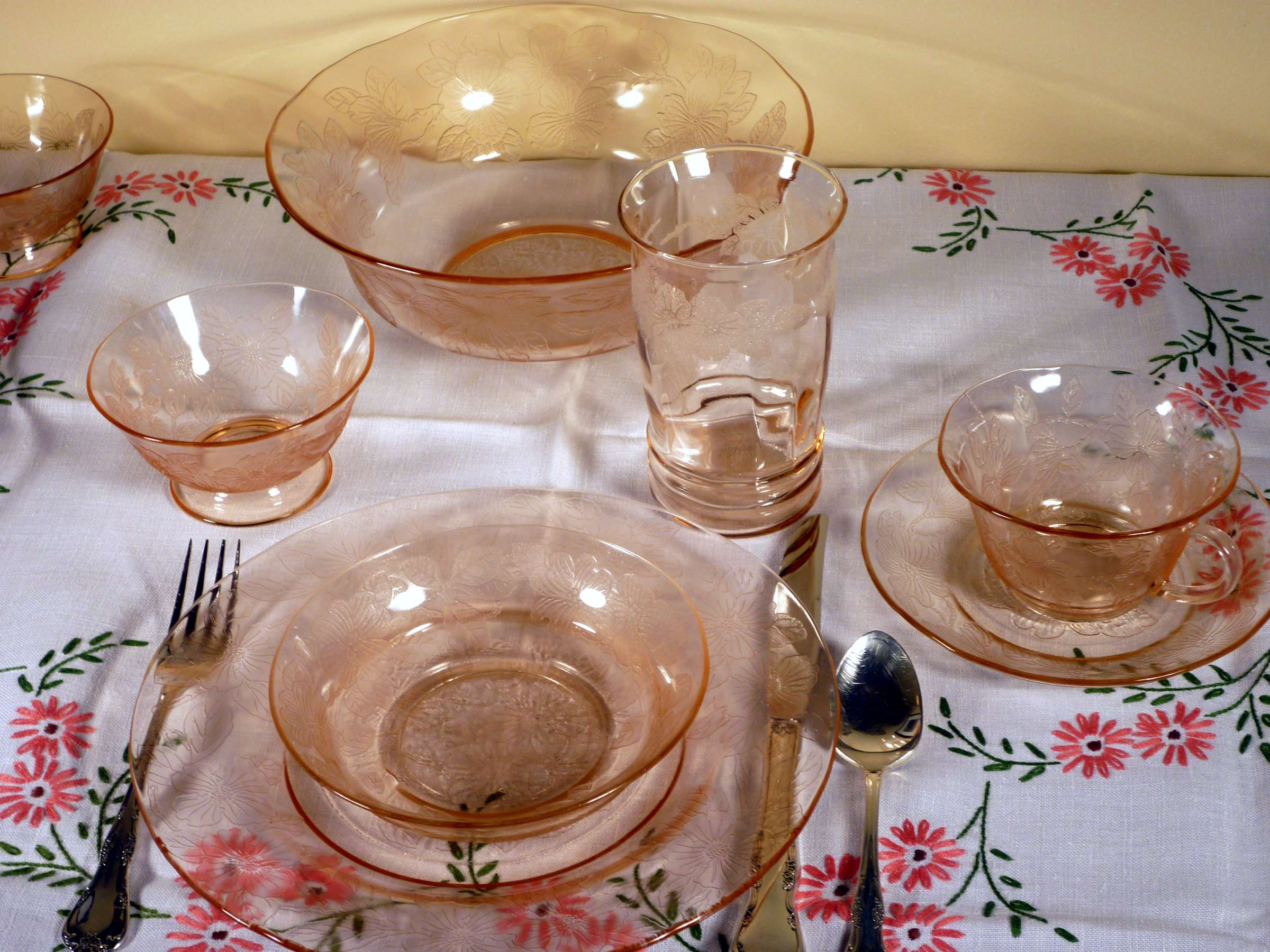 Dogwood Pink Depression Glass