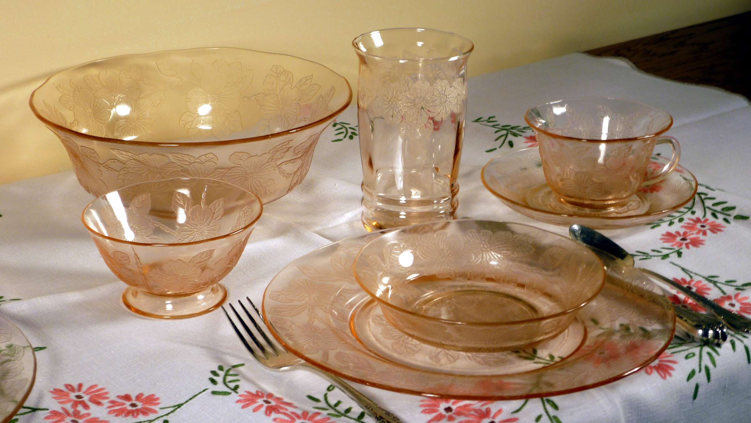 Dogwood Pink Depression Glass