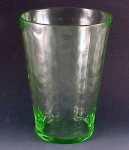Loop Optic Green Depression Glass Vase Loop Optic Green Depression Glass Vase