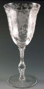 Cambridge Glass Rose Point Etched Crystal 3121 Water Goblet