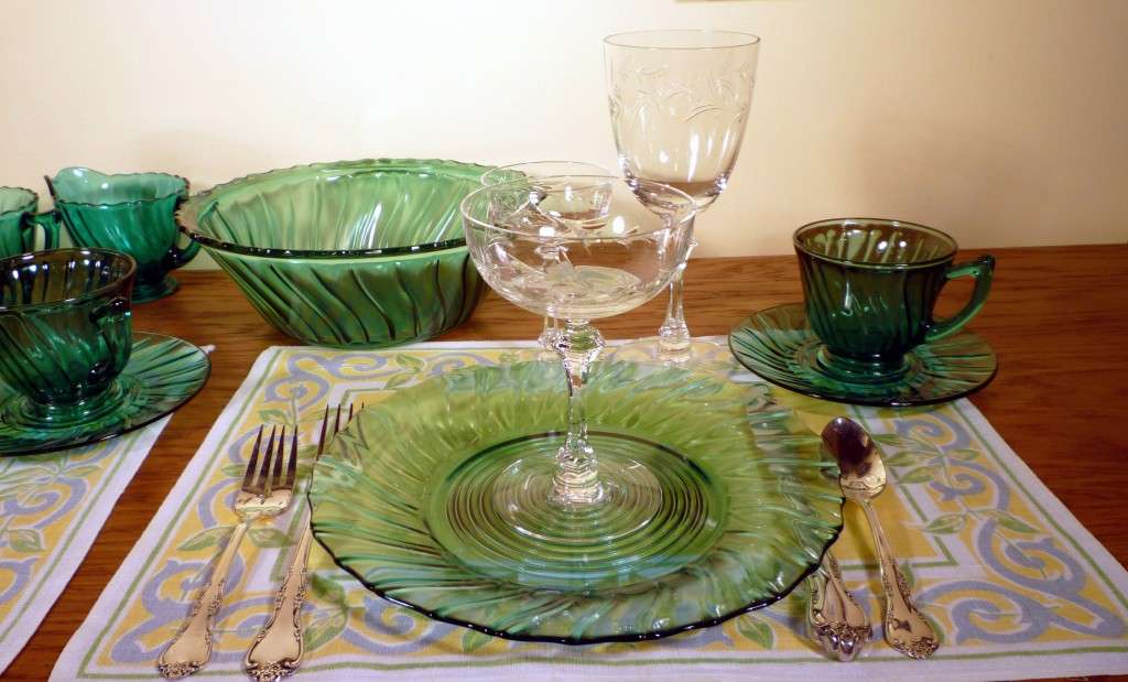 Tiffin Dolores Cut Vintage Stemware with Swirl Ultramarine Depression Glass Tiffin Dolores Cut Vintage Stemware with Swirl Ultramarine Depression Glass