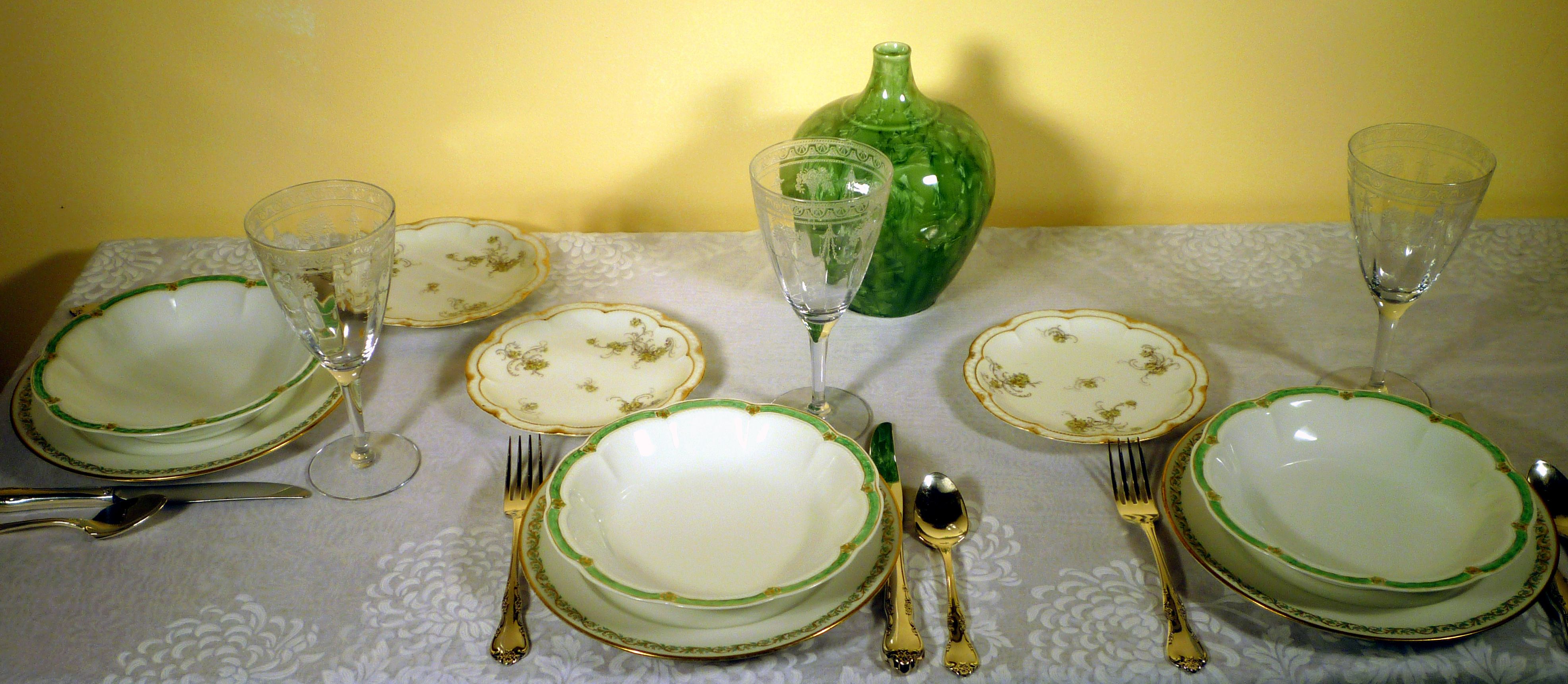 Haviland Limoges Fine French China with Green Designs Haviland Limoges Fine French China with Green Designs