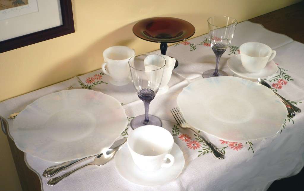 American Sweetheart Monax White Depression Glass Tablescape American Sweetheart Monax White Depression Glass Tablescape