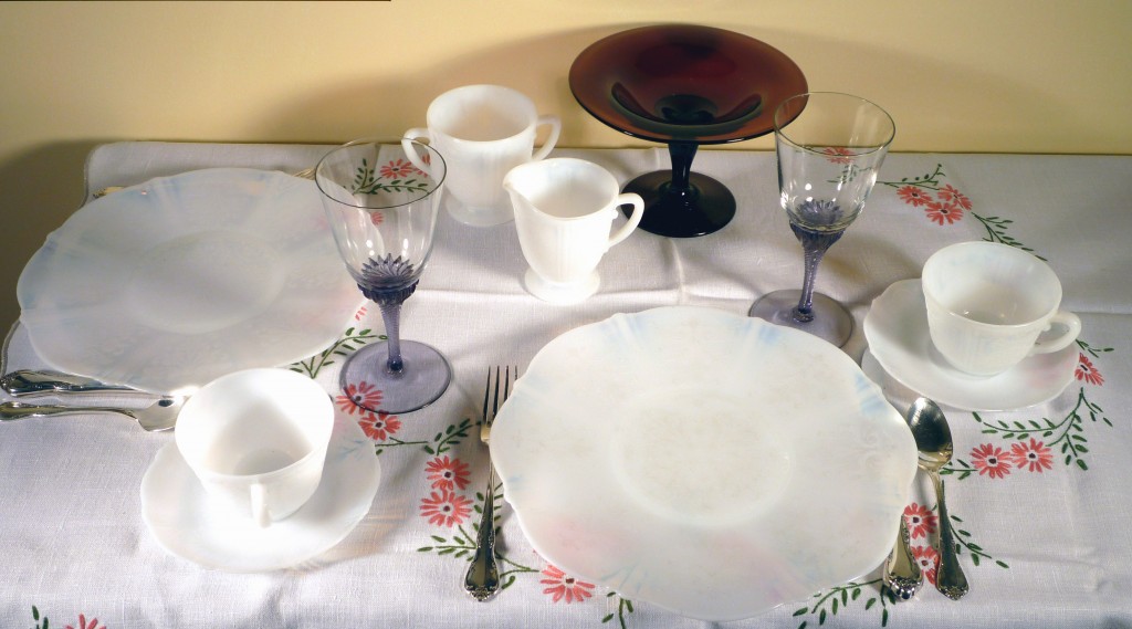 American Sweetheart Monax Depression Glass Table Setting American Sweetheart Table Setting