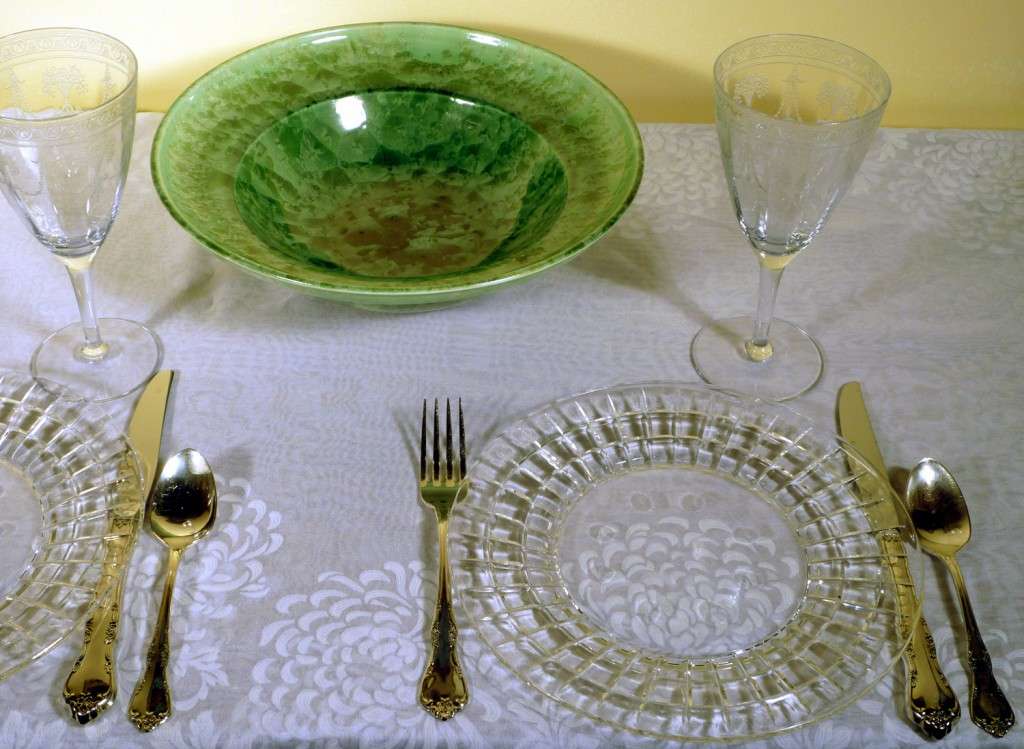 Seneca Regina Cut Crystal Plates Dave Eickholt Crystalline Glaze Bowl