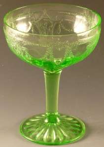 Cameo Green Depression Glass Champagne Sherbet