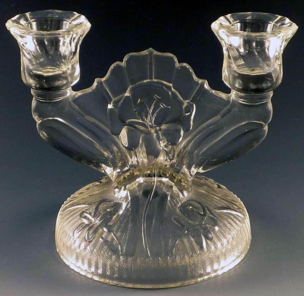 Iris and Herringbone Depression Glass on Parade